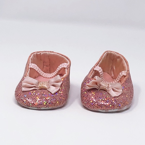 Pink Sparkly Shoes with Pink Bow - Picture 1 of 4